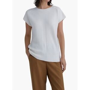 Club Monaco Short Sleeveless Doublefaced Sweater Cream XS